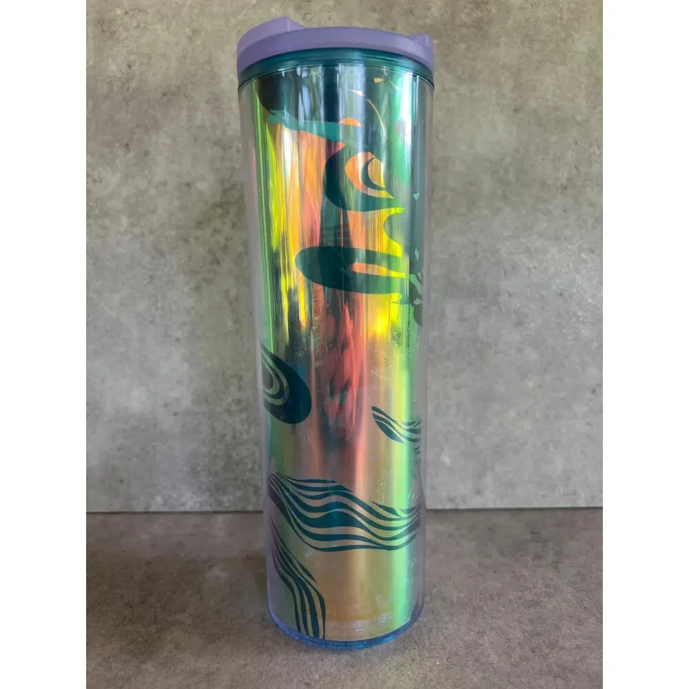 Starbucks cold tumbler 2023 Spring collection iridescent holographic mermaid 16z